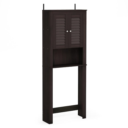 Furinno Indo Louver Door Bath Cabinet Espresso 62.99 x 23.62 x 8.27 in. FR18515EX